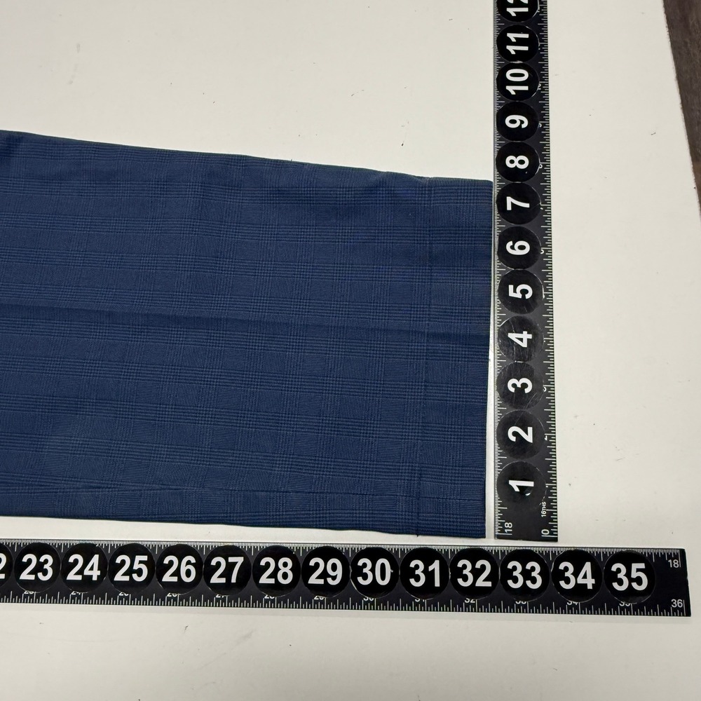 Brooks Brothers Clark Pants Mens 35X32 Blue Plaid Advantage Chino Supima Stretch - Picture 4 of 9